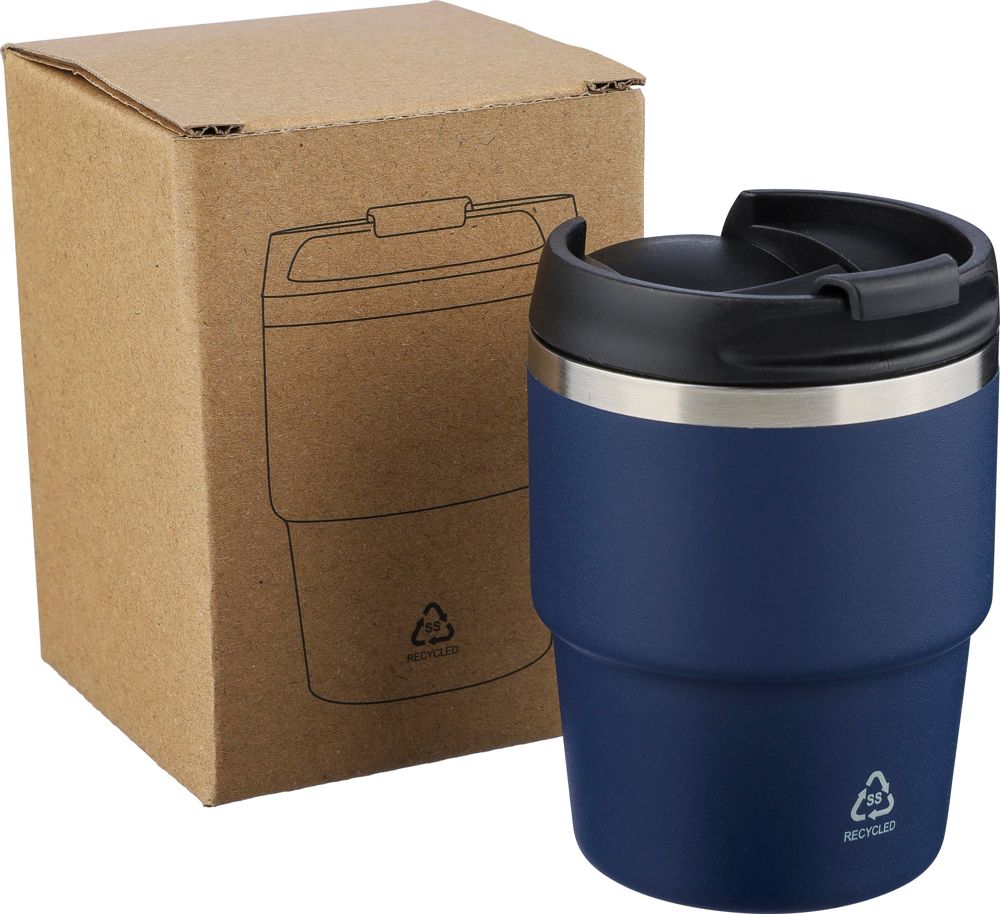 ?Gerecycled roestvrijstalen dubbelwandige drinkbeker (175 ml) Oli