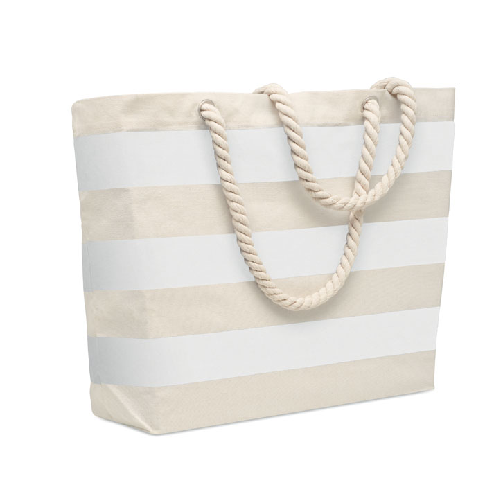 HEAVEN STRIPE - Katoenen strandtas 220 gr/m² - wit