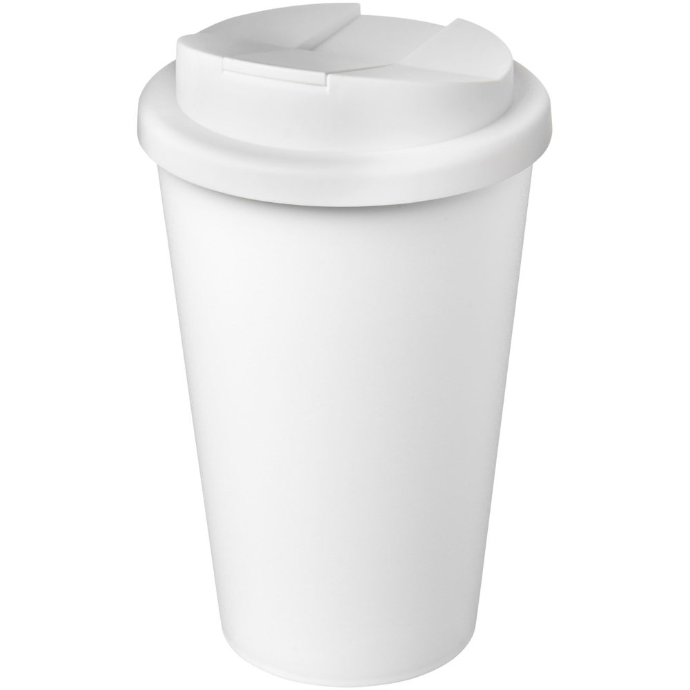 Americano® Eco 350 ml gerecyclede beker met spill-proof deksel - wit