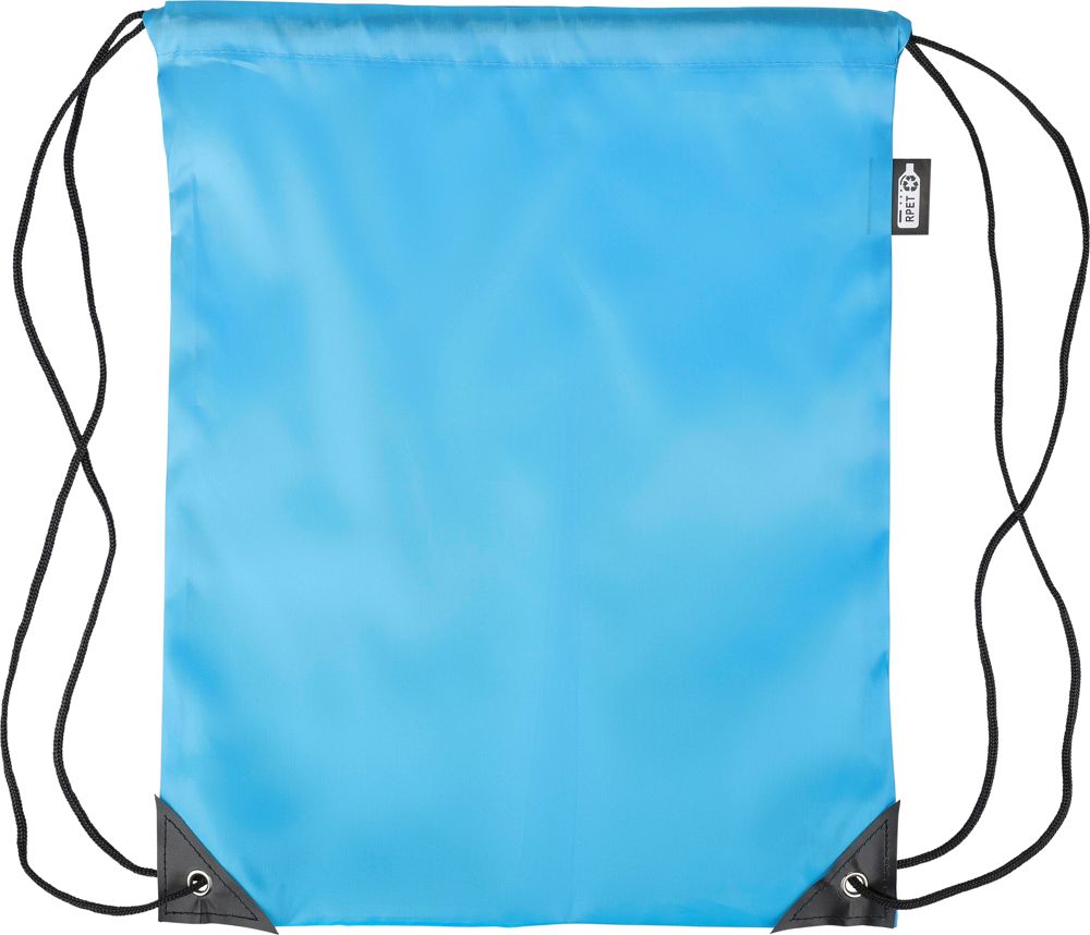 Gerecyclede rPET polyester (210D) trekkoord rugtas Enrique - lichtblauw