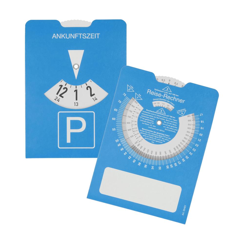 Papieren parkeerschijf "Reisrekenmachine"