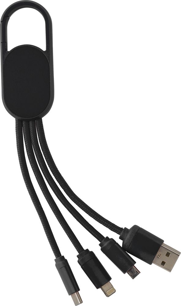 4-in-1 Laadkabel Idris - Zwart