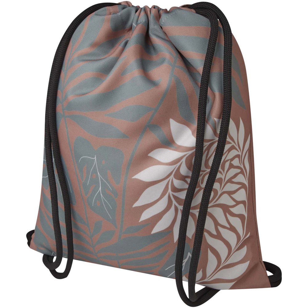 Clif RPET sublimatietas met trekkoord - Zwart, Wit