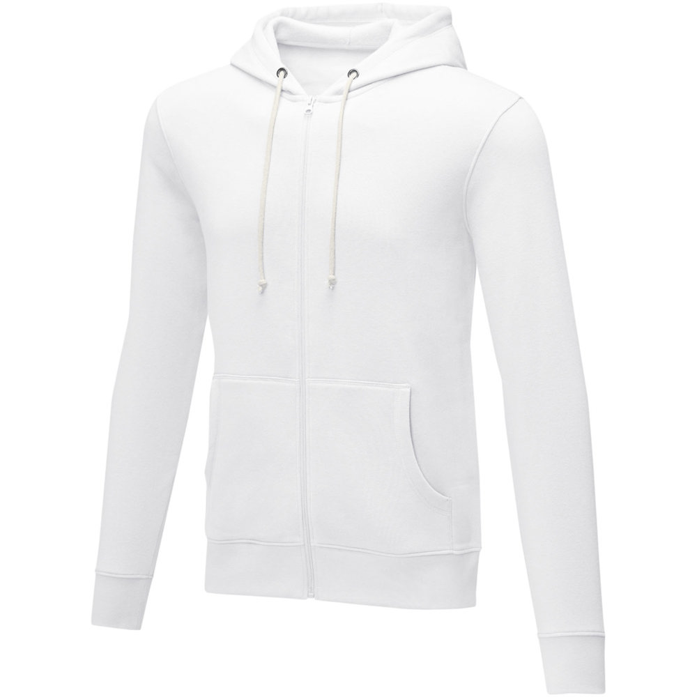 Charon 240 g/m² heren hoodie met ritssluiting - wit