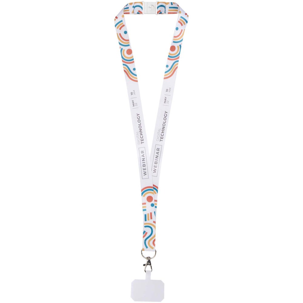 Addie sublimatie lanyard met telefoonhouder en veiligheidssluiting